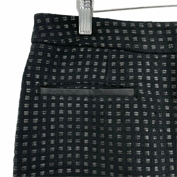 GAP Skirt Women's 10 Black Jacquard Straight Pencil Pocket Lined Zip Mini Skirt - Picture 4 of 10